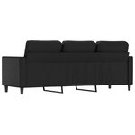 vidaXL Canapé à 3 places Noir 180 cm Similicuir