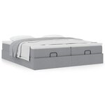 VidaXL Cadre de lit ottoman et matelas gris clair 200x200cm tissu
