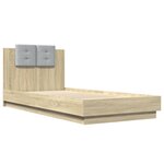 vidaXL Cadre de lit avec LED sans matelas chêne sonoma 100x200 cm