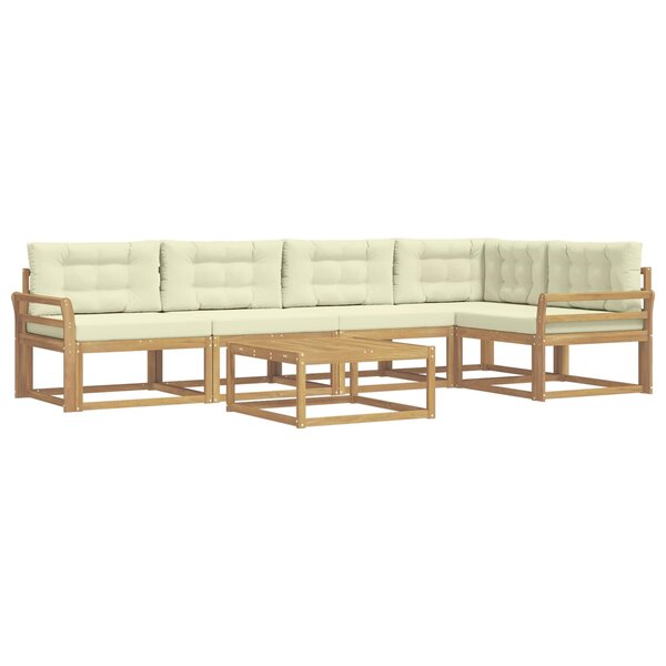 vidaXL Ensemble de canapés d'extérieur 6 Pièces Blanc et crème