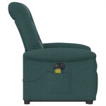 vidaXL Fauteuil inclinable de massage électrique Vert foncé Tissu