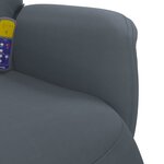 vidaXL Fauteuil inclinable de massage repose-pied gris foncé velours