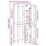 vidaXL Haut Armoire 2 Pièces Chêne artisanal Bois Aggloméré et Verre