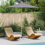 vidaXL Parasol de jardin Ø 270 x 260 cm Bambou Rond Gris foncé