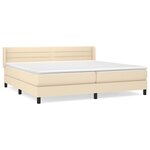 vidaXL Sommier à lattes de lit avec matelas Crème 200x200 cm Tissu
