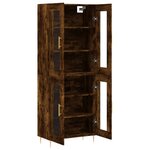vidaXL Buffet haut Chêne fumé 69 5x34x180 cm Bois d'ingénierie