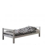 PINO Lit mezzanine 140x200 Blanc + Lit simple + commode 4 tiroirs