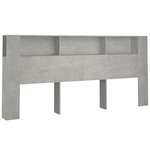 vidaXL Armoire de tête de lit Gris béton 220x18 5x104 5 cm