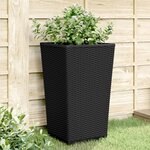 vidaXL Jardinières 2 Pièces noir 32 5x32 5x57 cm polypropylène