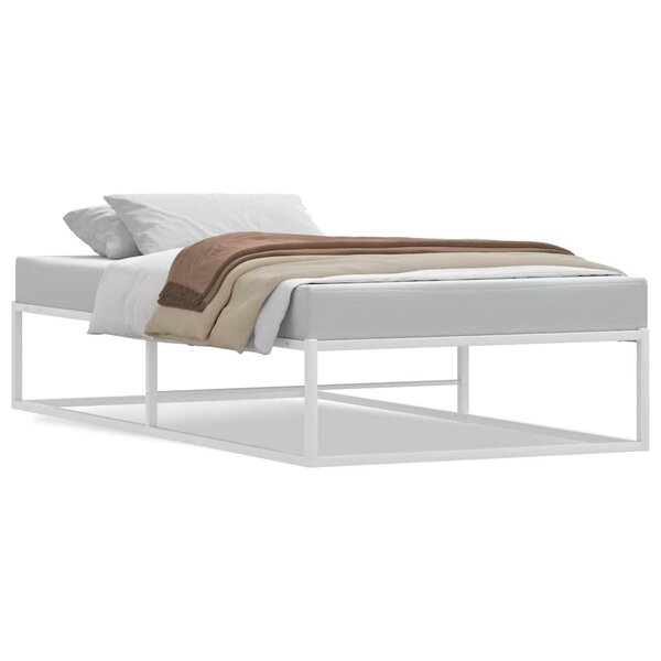 vidaXL Cadre de lit sans matelas blanc 100x200 cm métal