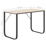 vidaXL Bureau d'ordinateur Noir et chêne 110x60x73 cm Aggloméré