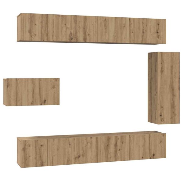 vidaXL Ensemble meuble TV 8 Pièces chêne artisanal 30 5 x 30 x 90 cm
