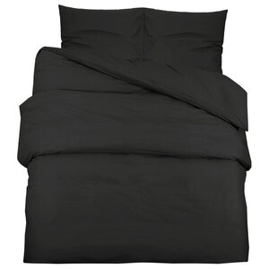 vidaXL Ensemble de housse de couette Noir 220x240 cm Microfibre légère