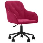 vidaXL Chaise pivotante de bureau Rouge bordeaux Velours