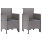 vidaXL Chaise de jardin 2 Pièces Gris clair 53 x 49 x 85 cm PP