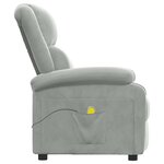 vidaXL Fauteuil de massage gris clair velours