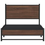 vidaXL Cadre de lit en métal sans matelas chêne marron 107x203 cm