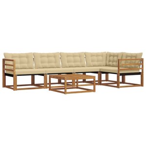vidaXL Ensemble de canapés d'extérieur 6 Pièces Naturel et Beige