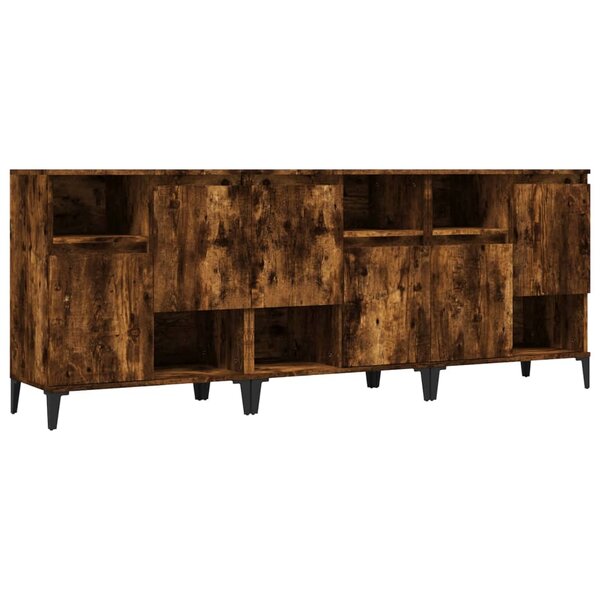 vidaXL Buffets 3 Pièces chêne fumé 60x35x70 cm bois d'ingénierie