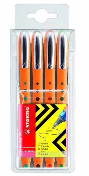 Etui de 4 Stylos roller Bionic Worker Fine 0 3 mm STABILO