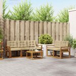 vidaXL Ensemble de canapés d'extérieur 6 Pièces Naturel et Beige