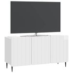 vidaXL Meuble TV Blanc brillant 99 x 34 5 x 52 cm Bois d'ingénierie