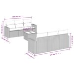 vidaXL Salon de jardin avec coussins 7 Pièces gris résine tressée