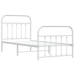 vidaXL Cadre de lit métal sans matelas avec pied de lit blanc 90x190cm