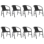 vidaXL Chaises de jardin lot de 8 Rotin plastique et acier 110 kg
