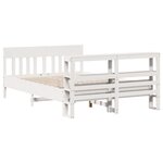 vidaXL Cadre de lit sans matelas blanc 135x190 cm bois de pin massif