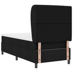 vidaXL Lit à ressorts avec matelas noir 100x200 cm en tissu