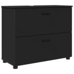 vidaXL Ensemble de mobilier de salle de bain avec tiroir 4 Pièces Noir