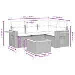 vidaXL Salon de jardin avec coussins 5 Pièces beige résine tressée
