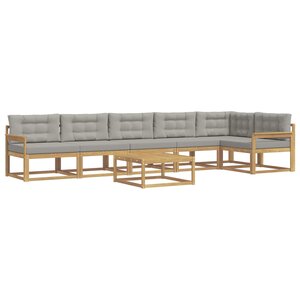 vidaXL Ensemble de canapés d'extérieur 7 Pièces Blanc et gris clair
