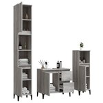 vidaXL Ensemble d'armoires de salle de bain 3 Pièces sonoma gris