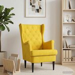 vidaXL Fauteuil Jaune Velours