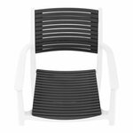 Lot de 4 chaises salon salle à manger restaurant cafés bureaux terrasses salles d'attente 150 kg max dossier avec fentes d'aération accoudoirs gris 14_0005995