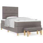 vidaXL Lit à ressorts avec matelas Taupe 120 x 200 cm tissu