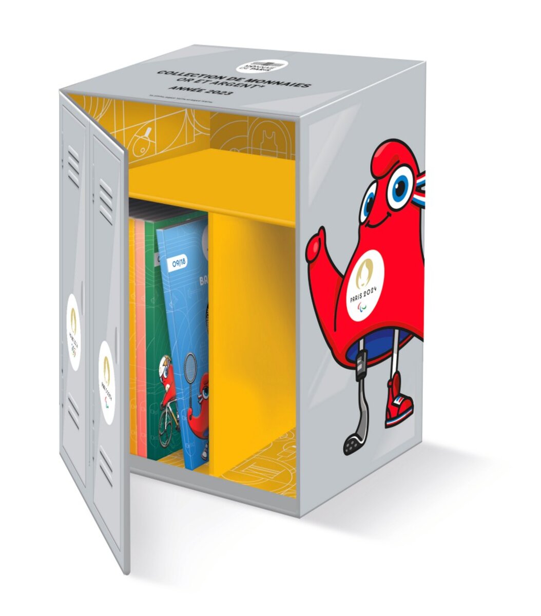 Coffret Cadeau JO Paris 2024 – Mascotte, Tasse, Porte-Clés Et 3 Magnets