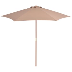 vidaXL Parasol d'extérieur avec mât en bois 270 cm taupe