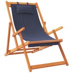 vidaXL Chaises de plage pliables lot de 2 bleu tissu