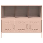 vidaXL Buffet rose 100 5x39x79 cm acier laminé à froid