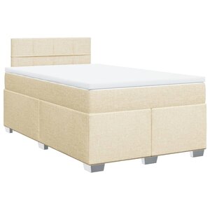 vidaXL Sommier à lattes de lit avec matelas Crème 120x200 cm Tissu