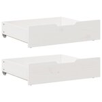 vidaXL Tiroirs sous le lit 2 Pièces blanc 65x55x17 cm bois de pin massif