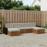vidaXL Ensembles de canapés avec coussin 6 Pièces Bois d'Acacia Massif