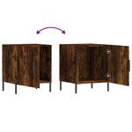 vidaXL Table de chevet chêne fumé 40x40x50 cm bois d'ingénierie