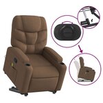 vidaXL Fauteuil de massage inclinable Marron Tissu