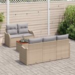 vidaXL Ensemble de canapé de jardin 6 Pièces Beige et Gris clair