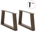 vidaXL Pieds de table basse en forme de V  2 pièces  acier naturel  60 x (30-31 3) cm