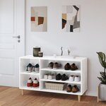 vidaXL Armoire à chaussure Blanc brillant 102x36x60 cm Bois ingénierie